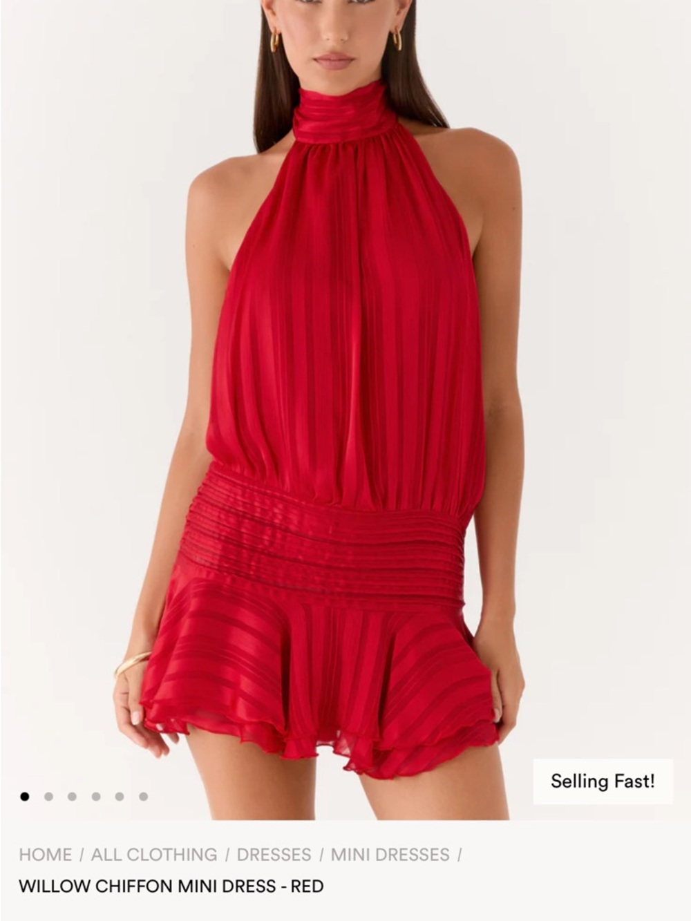 Peppermayo - Women’s Halter Neck Chiffon Mini Dress (Size 10) - Picture 6 of 9